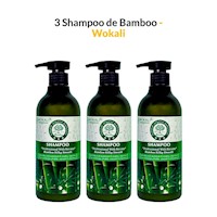 3 Shampoo de Bamboo 550ml - Wokali