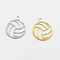 Set x 2 dijes pequeños pelota de voley en dorado y plateado