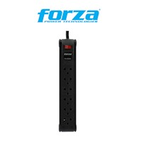 Regleta De 6 Tomas Forza Negro 220v Ps-1006b 03 Mtrs