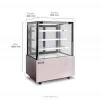 ILUMI VITRINA REFRIGERADA PLANA 3NIVELES