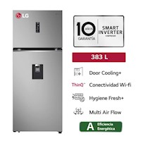 Refrigeradora LG 383LT Top Freezer ThinQ VT40APYC Plateado