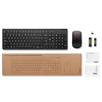 Kit Teclado y Mouse Inalámbrico Lenovo Essential Gen 2 2.4GHz Español Negro