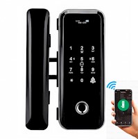 Cerradura Inteligente Smart Puerta De Vidrio Wifi Negro A6