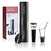 Saca Corcho de Vino Eléctrico más Aireador y Tapón de Vacío