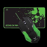 Wesdar - Combo Gaming Mouse + Mouse Pad X2 Verde