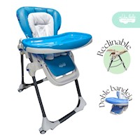 Silla De Comer de bebé Deluxe con Acolchado Premium Blue