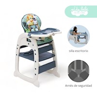 Silla De Comer convertible en Carpeta Safary  Plomo
