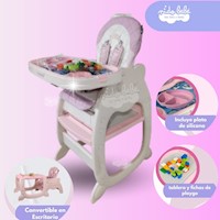 Silla De Comer de bebé Rosa convertible en Escritorio