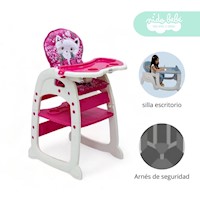 Silla De Comer convertible en Carpeta Safary  Pink