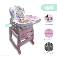 Silla De Comer convertible en Carpeta Kitty rosa