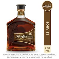 RON FLOR DE CAÑA 18 Años Rubio 750 ML