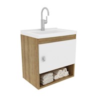 Mueble de baño con lavamanos Linz - Almendra Blanco