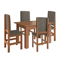 Juego de Comedor 1.14X0.84 Canela 4 Sillas