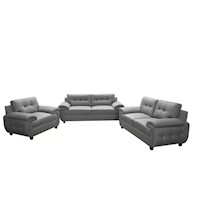 Sillon Cangrejo 3-2-1 Color Plomo 4 Cojines