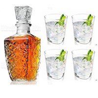 Jgo 7pc Vasos Whiskeros, Cadamada, Licorera, Whiskera, Jerez, Escoces 1000 ml