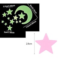 Pegatinas de pared que brillan en la oscuridad estrellas 3D