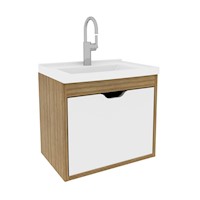 Mueble de baño con lavamanos Graz - Almendra Blanco