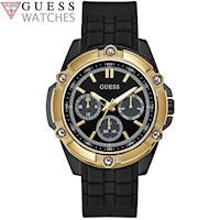 Reloj Guess Bolt W1302G2 Para Hombre Multifuncional Acero Inoxidable Negro Dorado