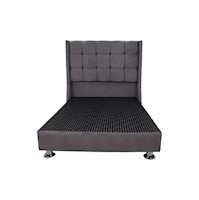 CAMA TAPIZADA ATENAS - QUEEN - COLOR GRIS OSCURO