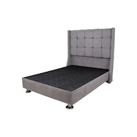 CAMA TAPIZADA ATENAS - 2 PLZ - COLOR GRIS PLATA