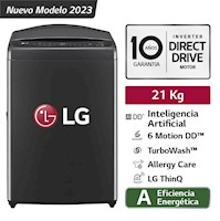 Lavadora WT21PBVS6 21Kg AI DD Carga Superior Negro Plateado LG