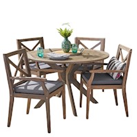 Juego de Comedor para Terraza Dmuebles con 4 Sillas - Gris