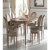 Juego para comedor Dmuebles 4 sillas + 2 sillones Medallón Seven - Natural/Gris claro