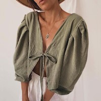 BLUSA MUJER LINO MOOD DOONA VERDE