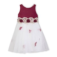 VESTIDO ELEGANTE BEBÉ NIÑA OCASIÓN FIESTA - VINO