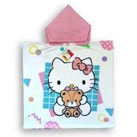 TOALLA HELLO KITTY MICROFIBRA CAPUCHA PONCHO BEBES Y NIÑOS