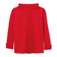 POLO CAFARENA RUFFLES ROJO MANGA LARGA ALGODÓN PIMA NIÑA