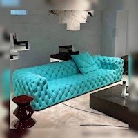 Sofá Dmuebles Chesterfield Deluxe - Celeste