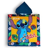 TOALLA TIPO PONCHO MICROFIBRA BEBES NIÑOS STITCH