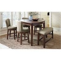 Juego para comedor Dmuebles 4 Sillas + banqueta Leith - Gris claro