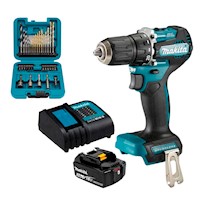 Taladro Percutor Makita 1/2" DHP487SF 18V Brushless + Brocas