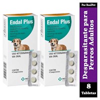 Pack x2 Antiparasitario Desparasitante Perros Endal Plus x 8 Tabletas