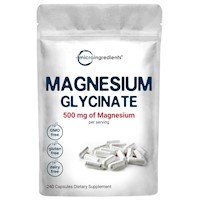 Microingredients Magnesium Glycinate 500mg 240 Capsulas