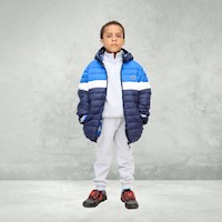 YD KIDS CASACA IMPERMEABLE DOBLE CARA - AZUL ELECTRICO / AZUL OSCURO