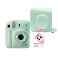 Camara Fujifilm Instax Mini 12 Verde +Estuche 12 +Pelicula Lemonade