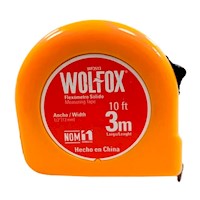 Wincha/Flexómetro 3 Metros Color Naranja Wolfox WF3513