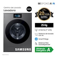 Lavadora Samsung 25KG Bespoke AI WF90F25ADSPE Acero Oscuro