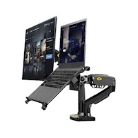 Soporte Ergonómico Hidráulico Doble de Mesa Para Monitor y Laptop