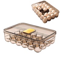 Porta Huevos Premium Con Tapa Marrón