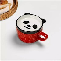 Juego de taza con plato diseño de animales kawai coleccionables - panda