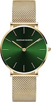 Reloj Mujer Hannah Martin Acero Dorado y Verde HAN-M-16