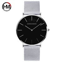 Reloj Hombre Hannah Martin Acero Plateado Negro HAN-8