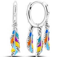 Pendientes Aretes de Plata de Ley S925- Hippie Pen Two