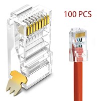 Pack 100 Conectores RJ45 de Cables Internet LAN Ethernet de Red