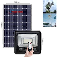 Reflector LED Solar 200Watts con Control Recargable para Interiores o Exteriores