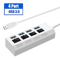HUB Multipuerto 4 USB 2.0 Puerto Con Interruptor 480Mbps